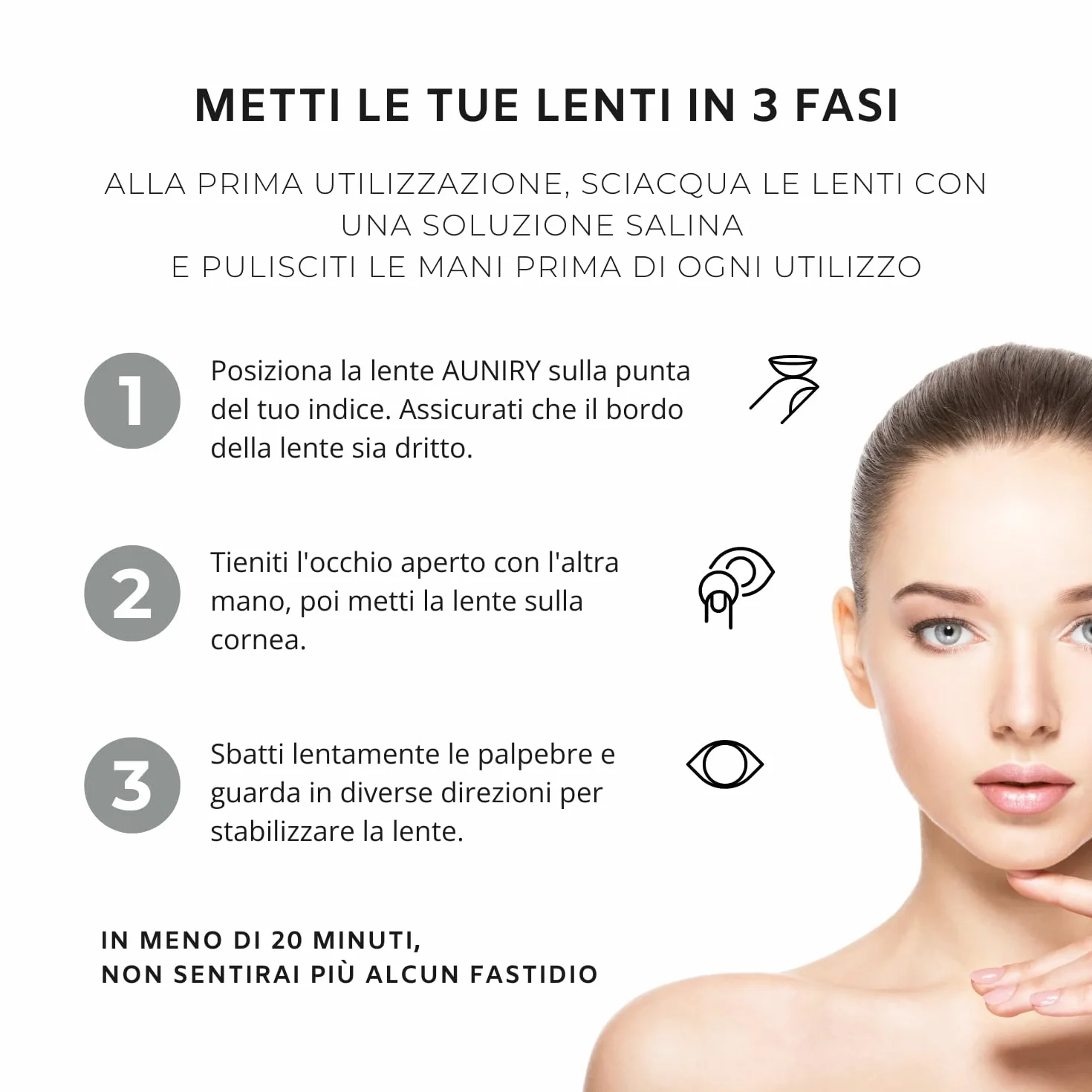 Lenti a Contatto Colorate Grigie Naturali GRAPHITE Kit Completo 2 Lenti Annuali Non Graduate per Occhi Scuri