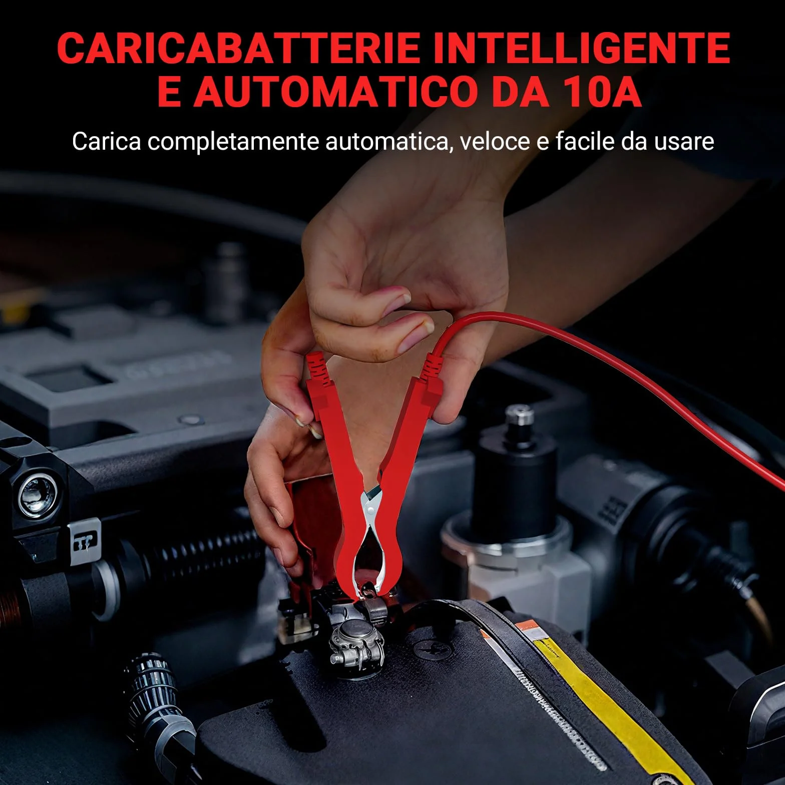 YDBAO Caricabatterie Auto 10A 12V Carica Batteria per Auto Moto Intelligente Multi Protezioni Riparazione di Moto Auto con Schermo LCD per AGM LiFePO4