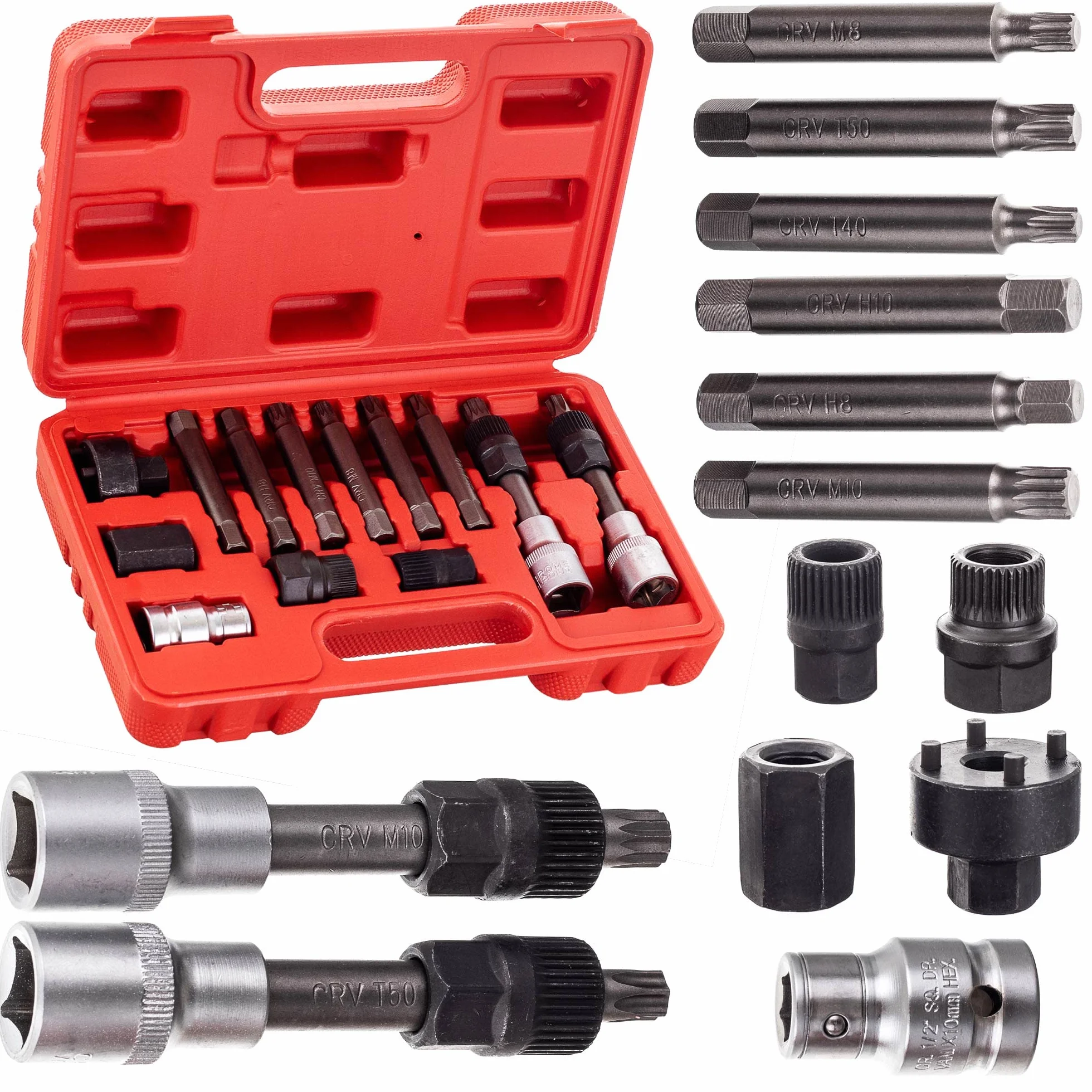 Set alternatore ruota libera puleggia chiave rimozione presa bit bloccaggio 13 pezzi