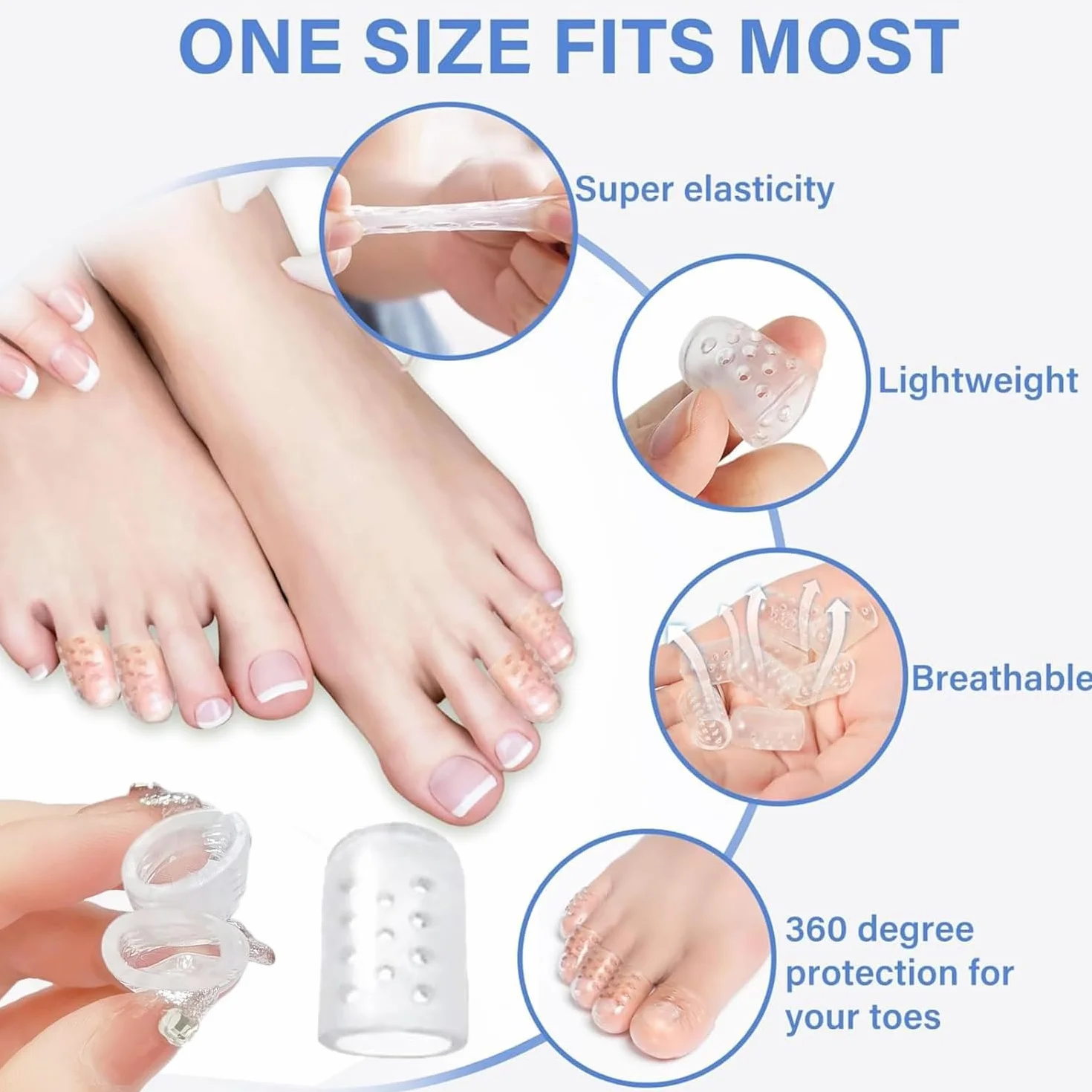 Silicone Protezione Punta Piedi Traspirante 55 Pezzi Elevata Elasticità Adatto Camminare