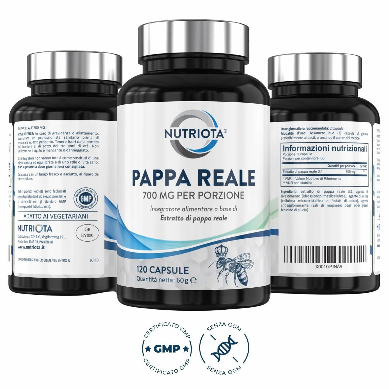 Pappa reale 350 mg 120 capsule per sistema immunitario e energia