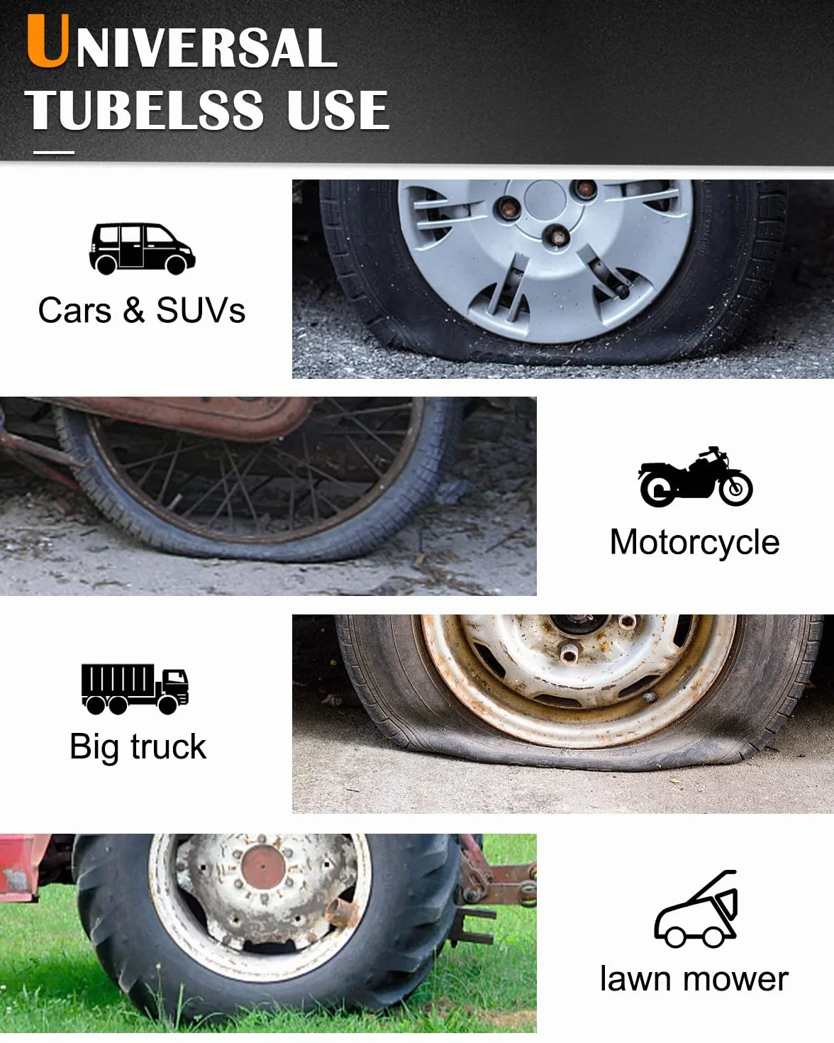 MAIKEHIGH Zestaw Naprawczy do Opon 88 Części, Tubeless Heavy Duty Profesjonalny do Moto, Camion, SUV, ATV
