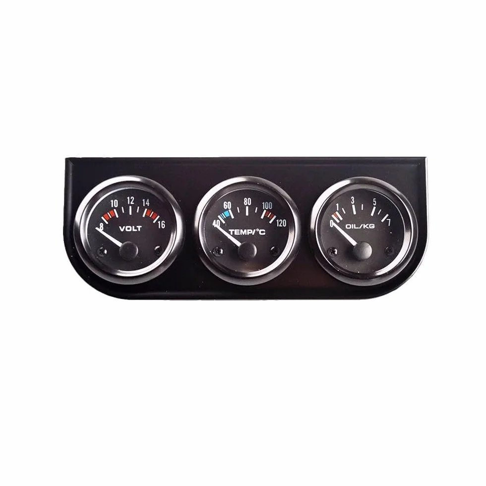 Riloer Sensore 3 in 1 Manometro Olio Indicatore Temperatura Acqua 12V per Auto Camion Trattori