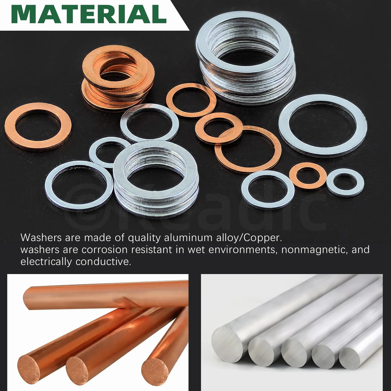 Keadic 160 pezzi, 16 misure, olio di scarico Plug Crush Washer Assortment Set, Copper & Aluminum Flat Gasket Seal for Cars Track and Motorcycle, M6 M8 M10 M12 M14 M16 M18 M20
