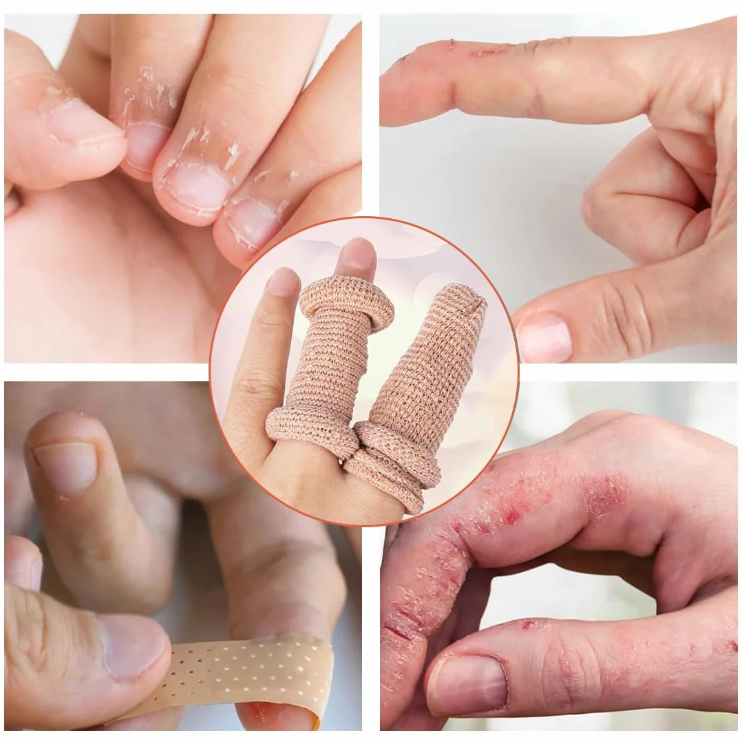 Bendaggio Tubolare per Dita, Bende Proteggi Mano, Fascia Protettiva Traspirante, 36 Pezzi (Colore Pelle)