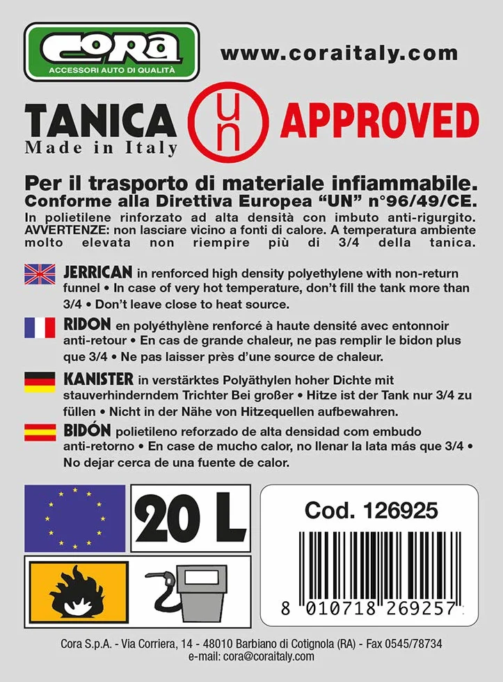 CORA Tanica 20 Litri Omologata