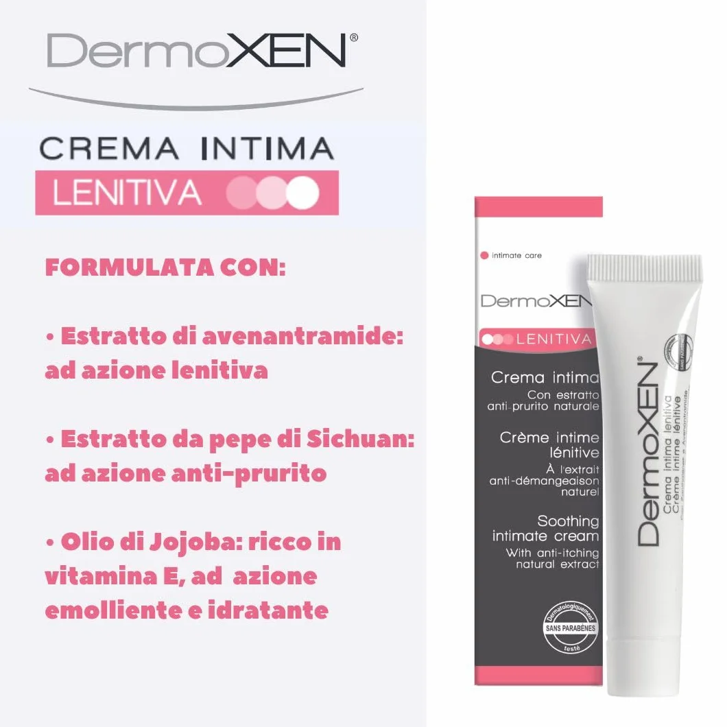 DERMOXEN Crema Intima Lenitiva 20ml per Prurito e Bruciore, Irritazione Vaginale e Post Depilazione
