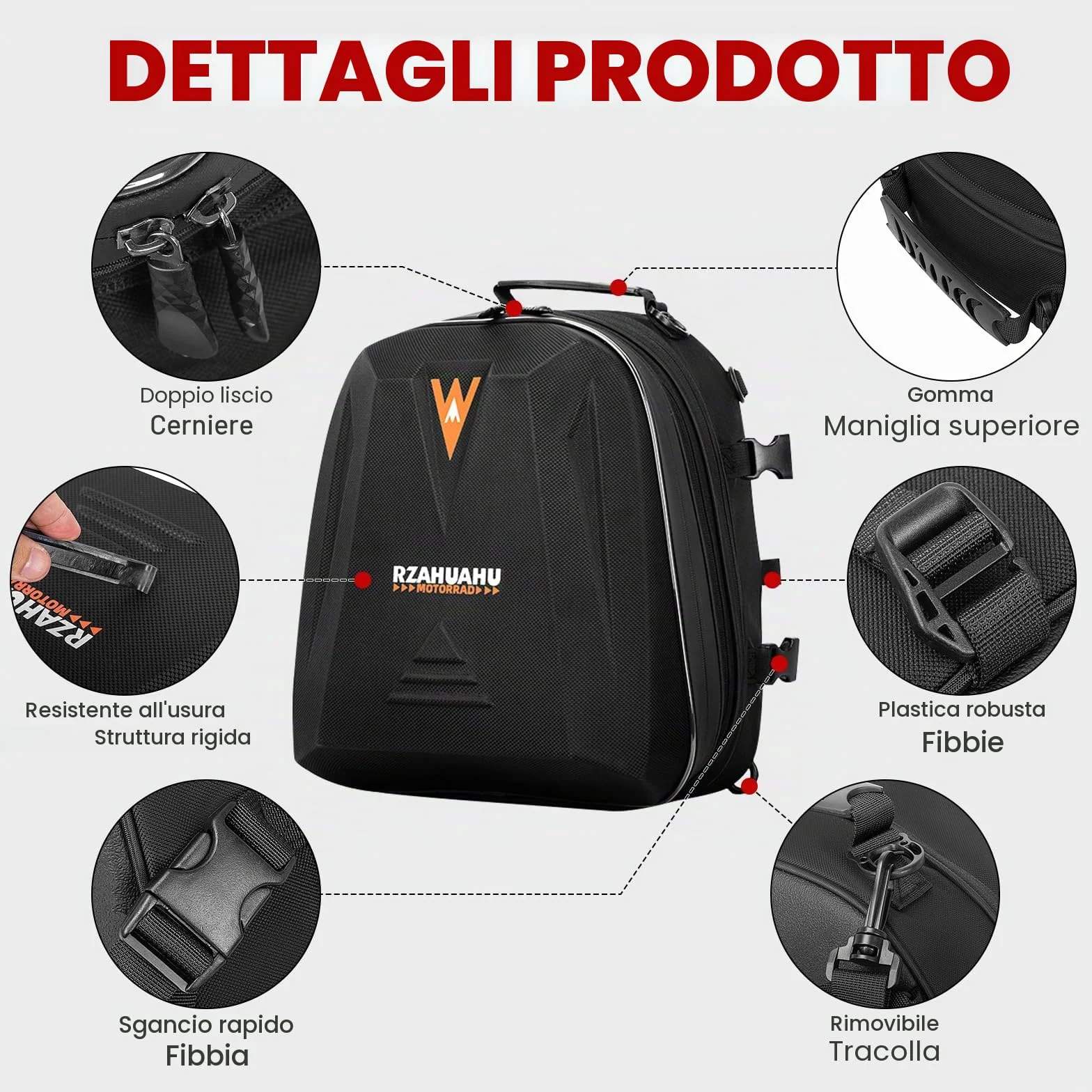 UBORSE Borsa Posteriore Moto Impermeabile 20L-28L Espandibile Nero