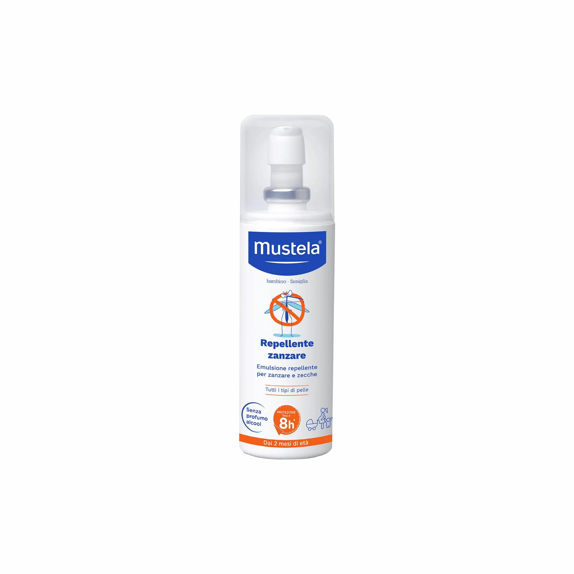 Mustella Repellente Zanzare Viso e Corpo 100ml Neonati 2 Mesi Bambini Famiglia Gravidanza