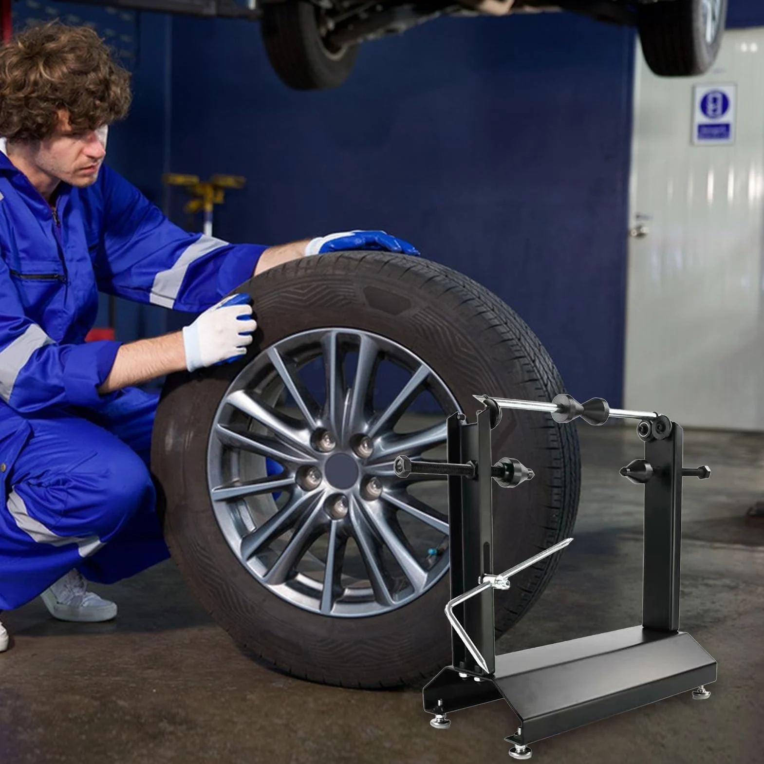 Bilanciatore Pneumatici Per Moto - Supporto Statico Manuale Per Equilibratura Ruote Moto, Strumento Professionale Per Officina Riparazione Pneumatici | Attrezzo Meccanico Per Cambio Ruota Motocicli, D