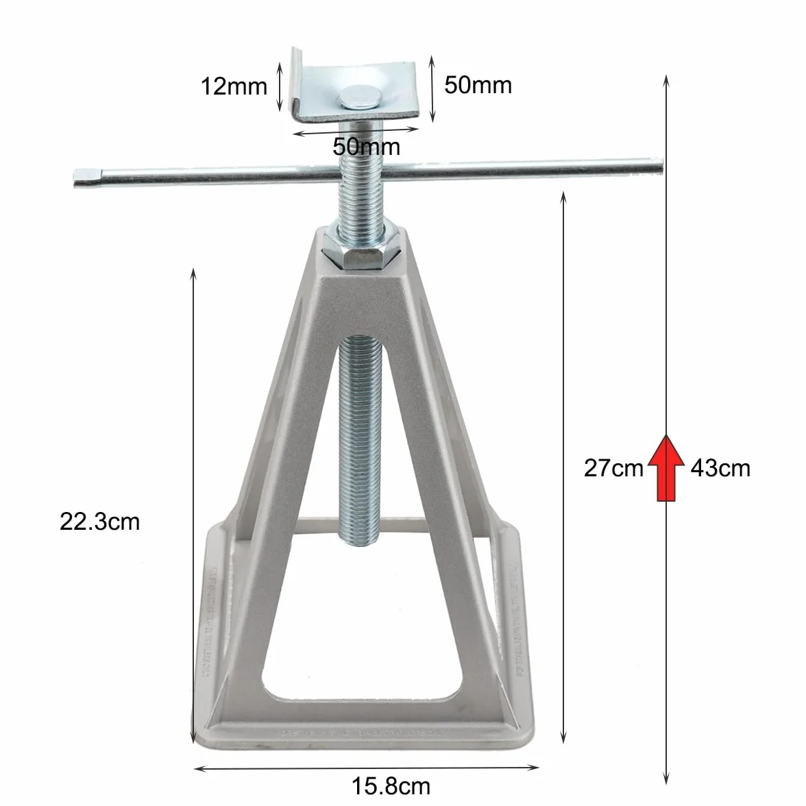Cavalletti per Auto, Set di 4 Cavalletti di Sostegno Regolabili per Supporto Roulotte, Resistente alla Corrosione, fino a 3600 kg di Carico, per Stabilizzare Veicoli e Rimorchi