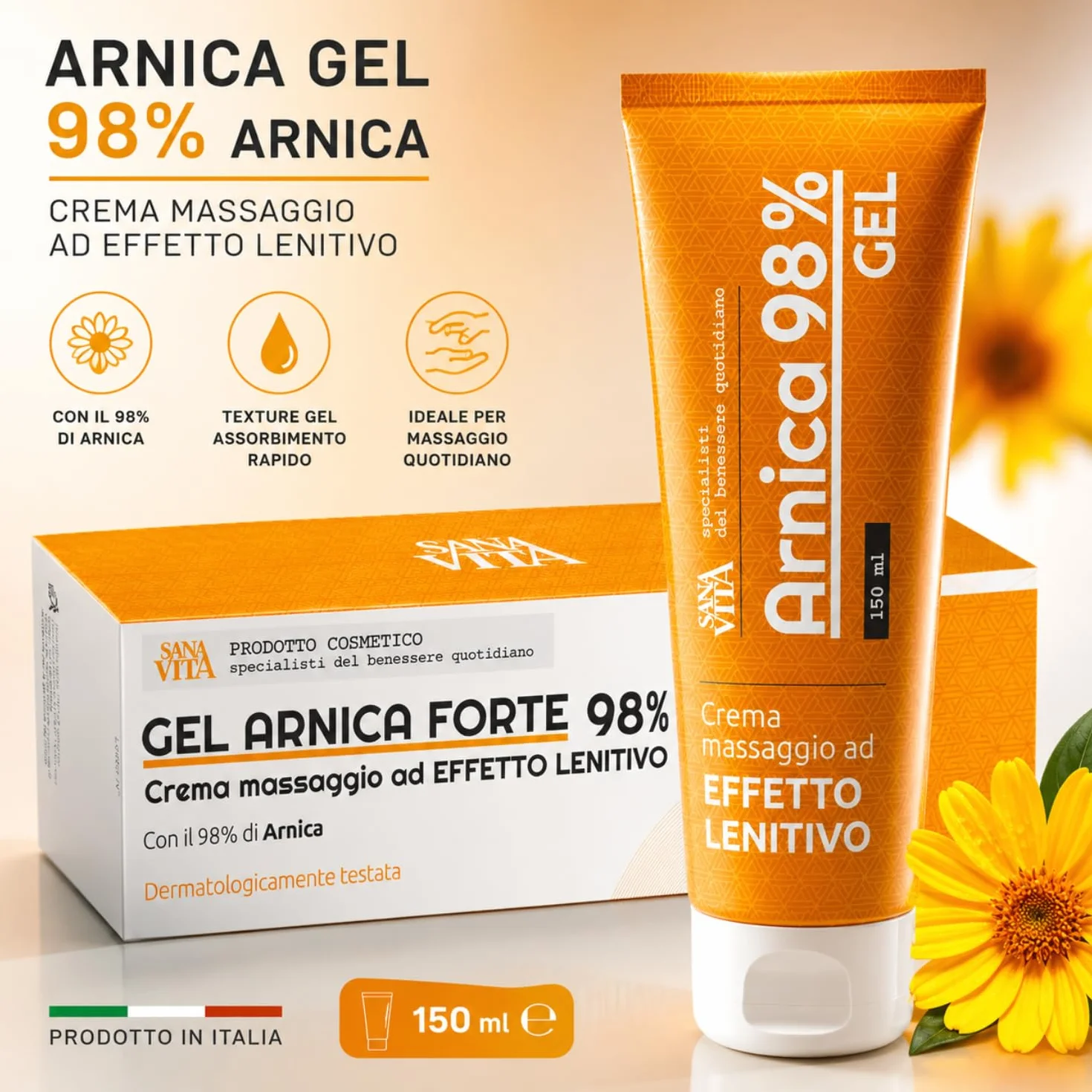Sanavita Arnica Gel Forte 98% Crema Lenitivo 150ml