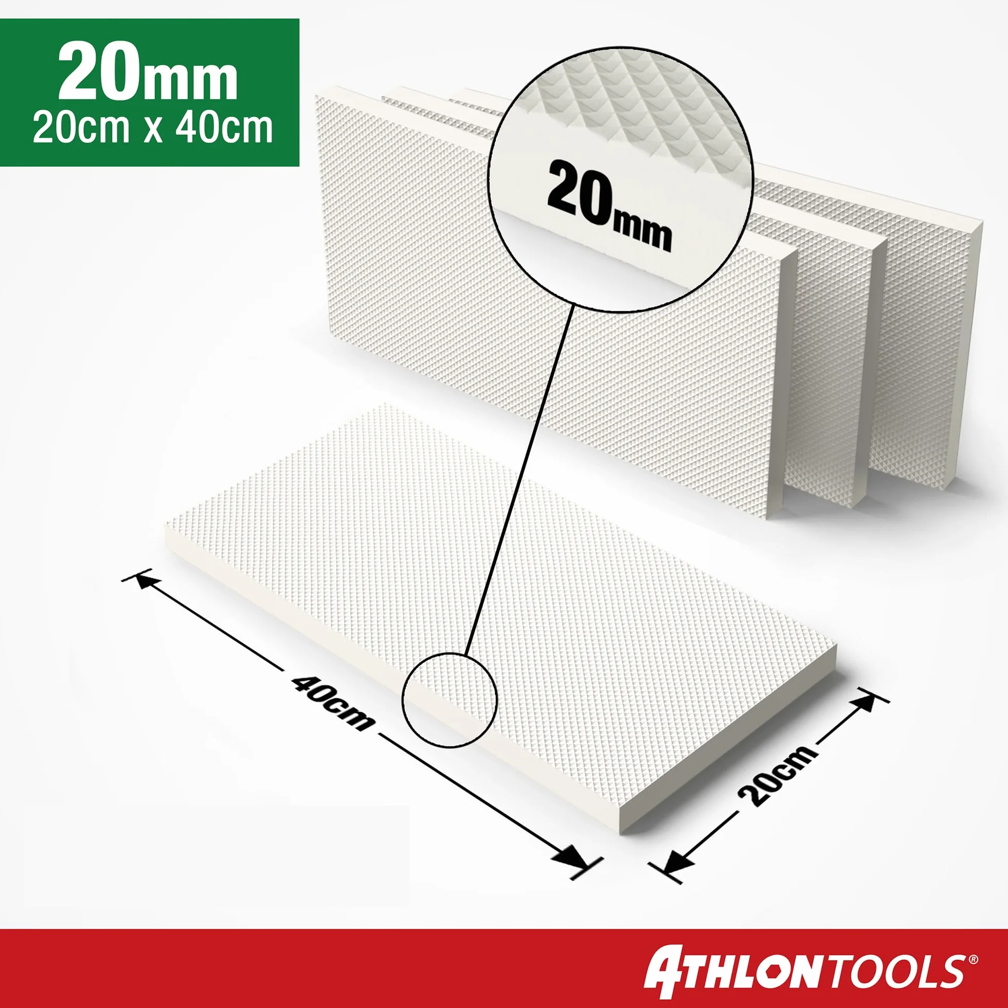 ATHLON TOOLS 4x MaxProtect Protettore per pareti di garage, 40 x 20 x 2,0 cm ciascuno, Protettore per porte di auto, autoadesivo, impermeabile (Bianco)