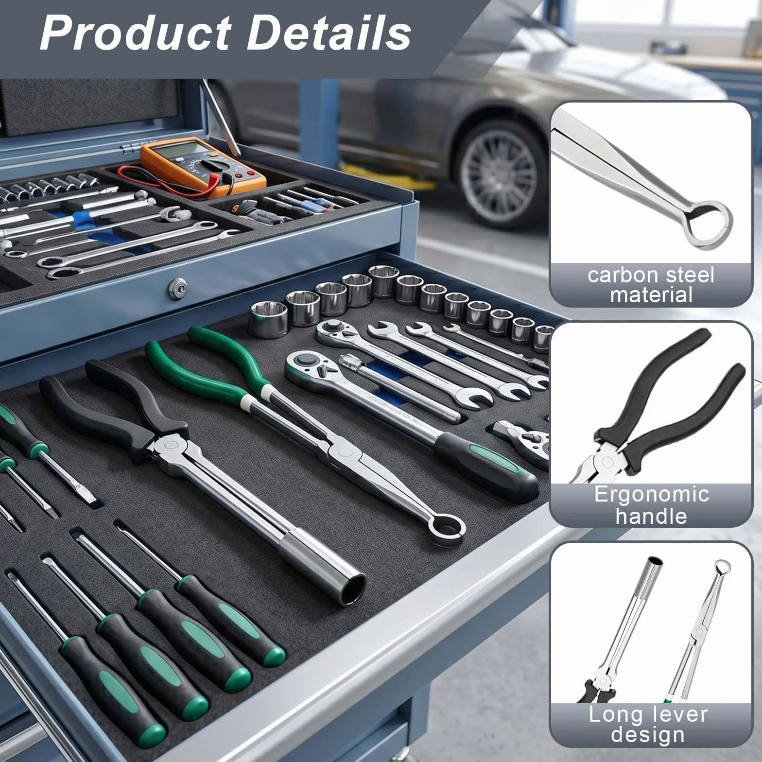 2 Pezzi Pinze per la rimozione, Pinza Lunga, Pinza per Candela, Pinze per connettori automobilistici, Pinze per rimozione Cavi Candela, Adatti per Automobili, Industria ed edilizia.