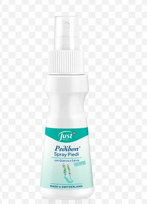 Just Pedibon Spray Piedi Lozione Deodorante e Protettiva Formula Rinfrescante con Fragranza Frizzante Made in Switzerland