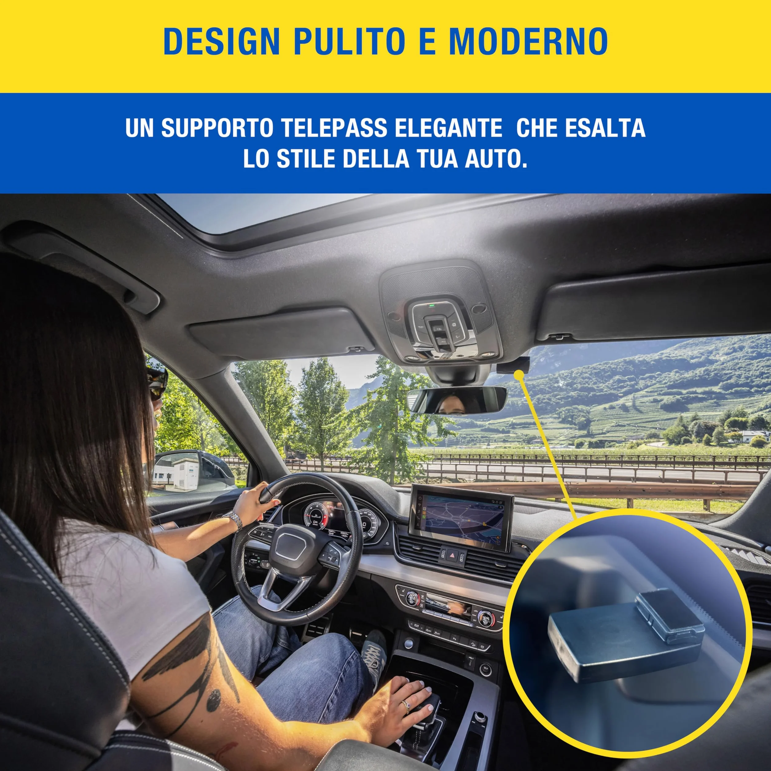 Drivence - Supporto Telepass Slim Nero - Nuovo Porta Telepass per Auto Compatibile con Modello Slim e Europeo 2024/25/26 - Adesivo Telepass Supporto 3M per un Fissaggio Forte e Sicuro (1 Pezzo)