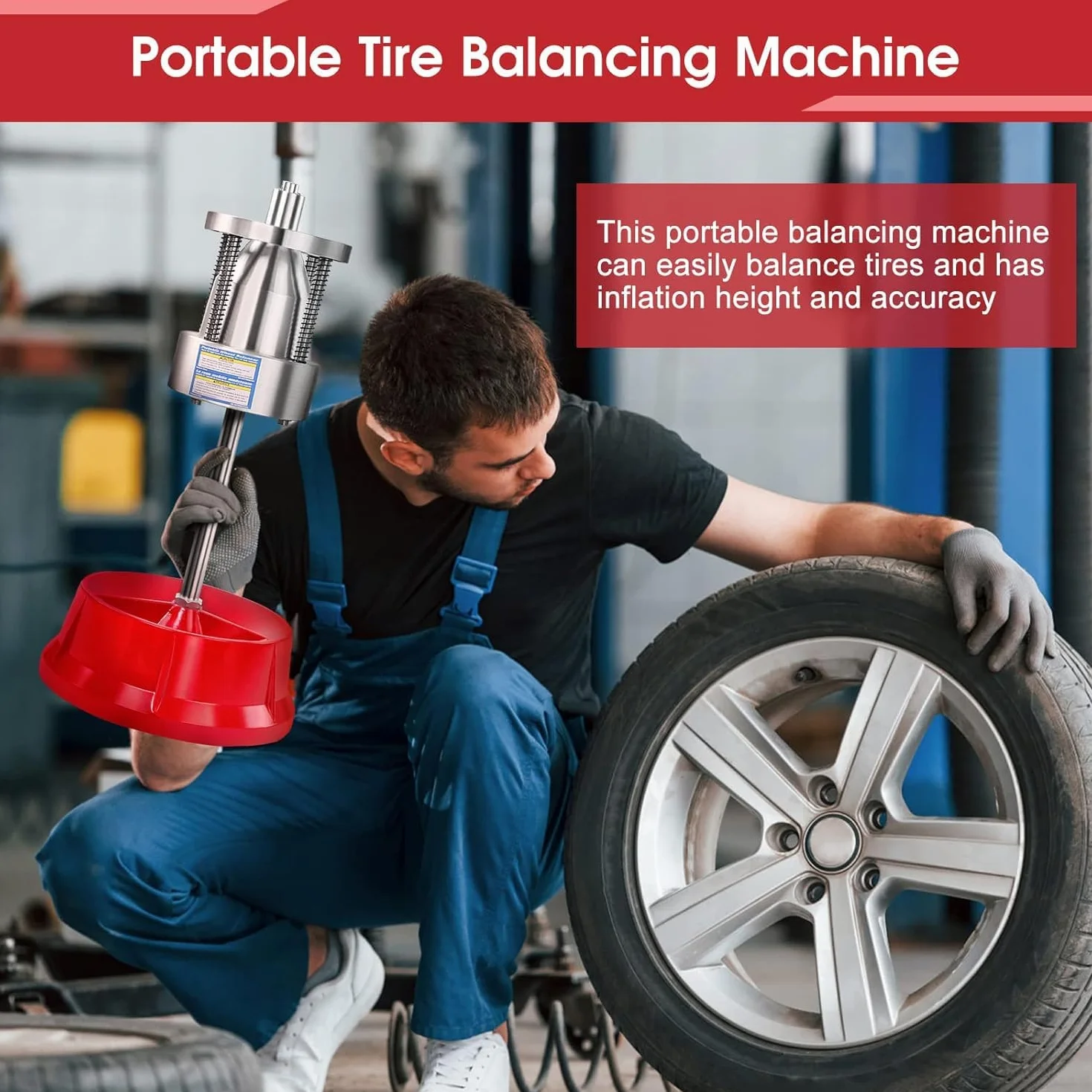 GOTOTOP Equilibratore di pneumatici Auto Camion Mozzi portatili Ruota Equilibratore di pneumatici Livella a bolla per cerchi resistente per auto, camion, furgoni e biciclette