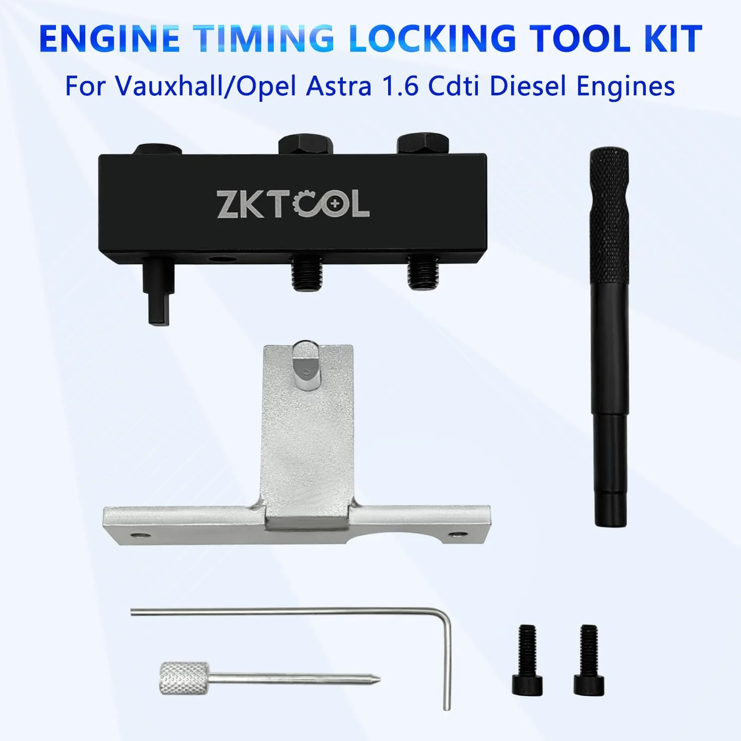 ZKTOOL Kit Bloccaggio Allineamento Sincronizzazione Motore Diesel Vauxhall Opel 1.6 Cdti Strumenti Albero Camme Catene Distribuzione OEM KM 6130 KM 6349