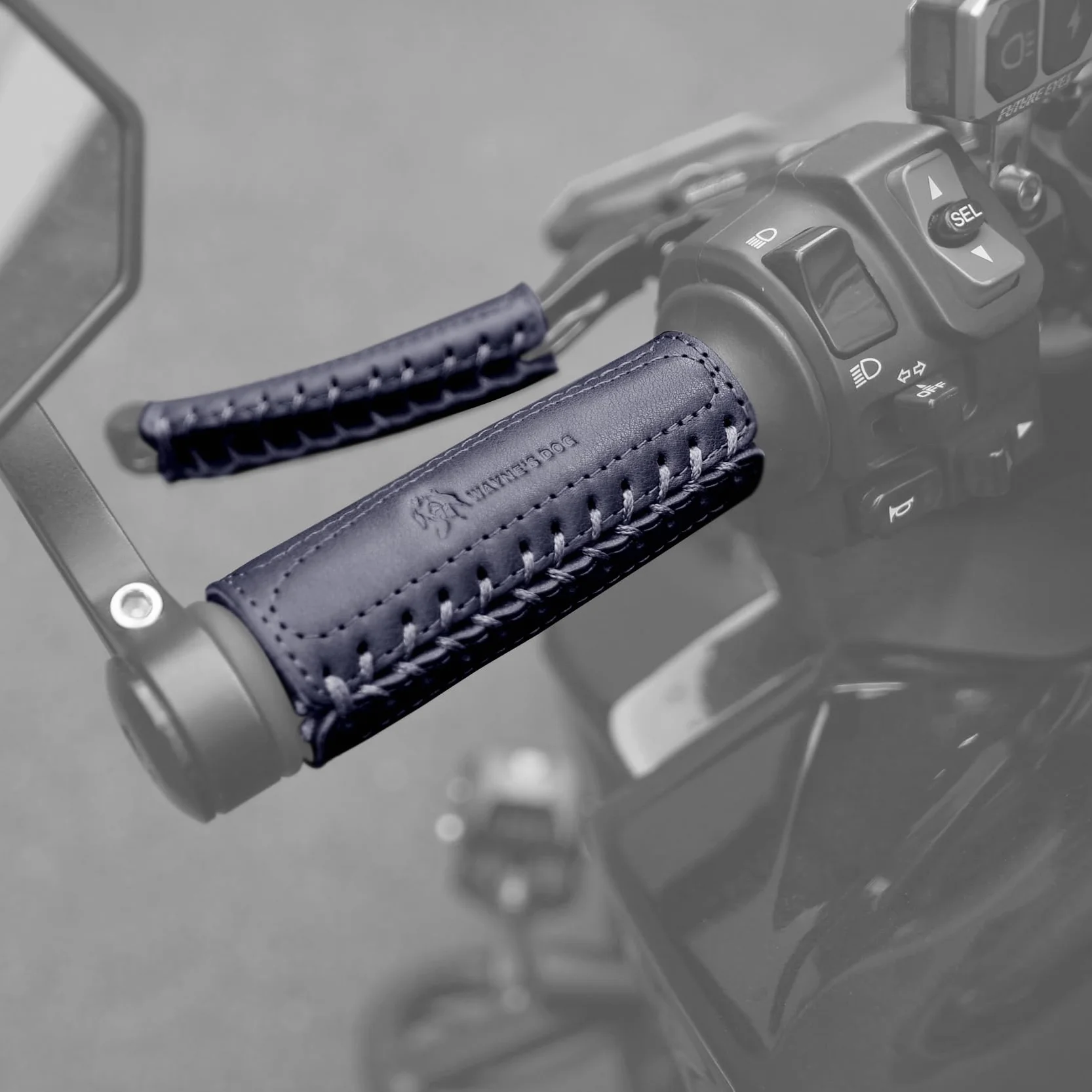 Copri manubrio in pelle per moto, senza frange, per moto HD