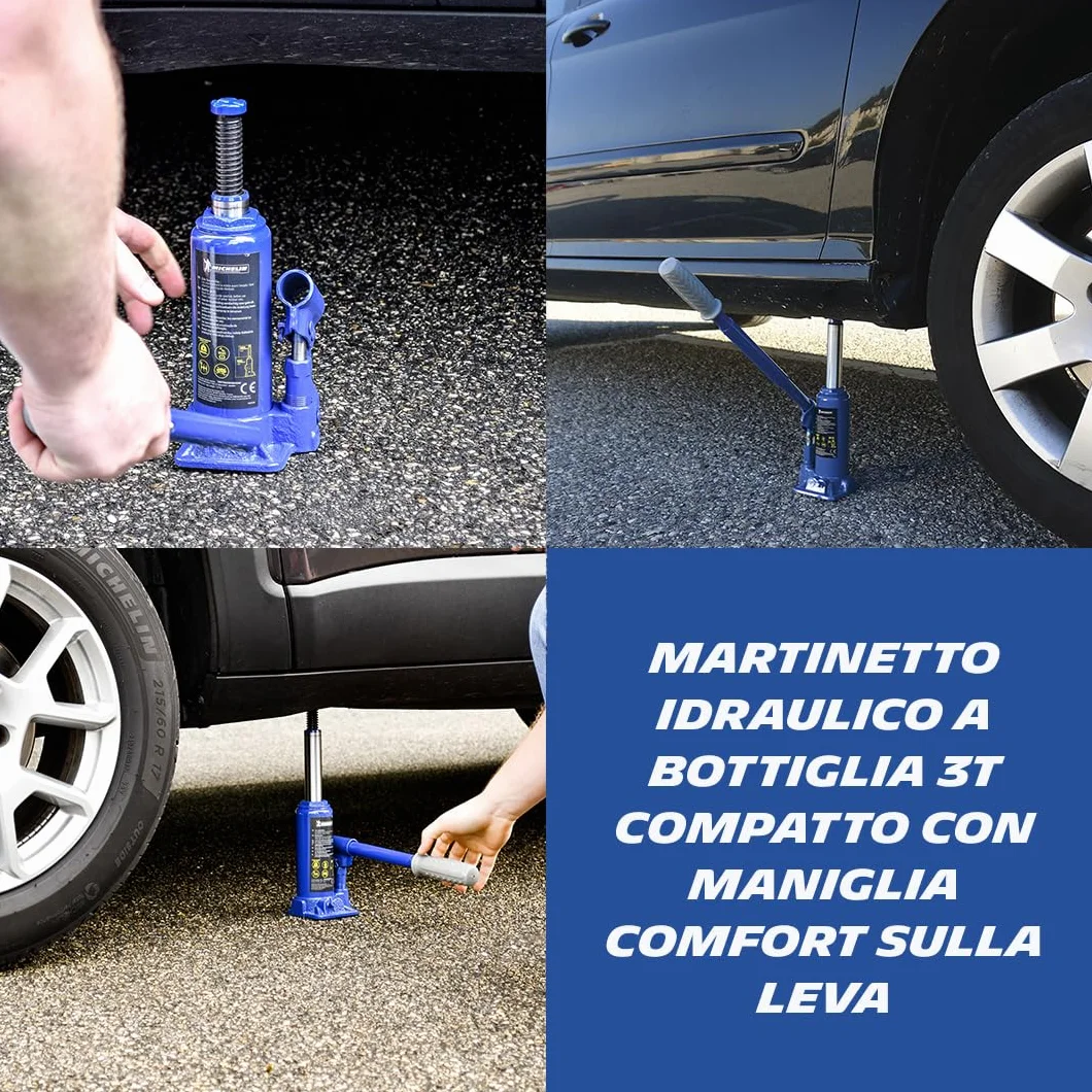 MICHELIN Cric a bottiglia idraulico 3 tonnellate 195-385 mm