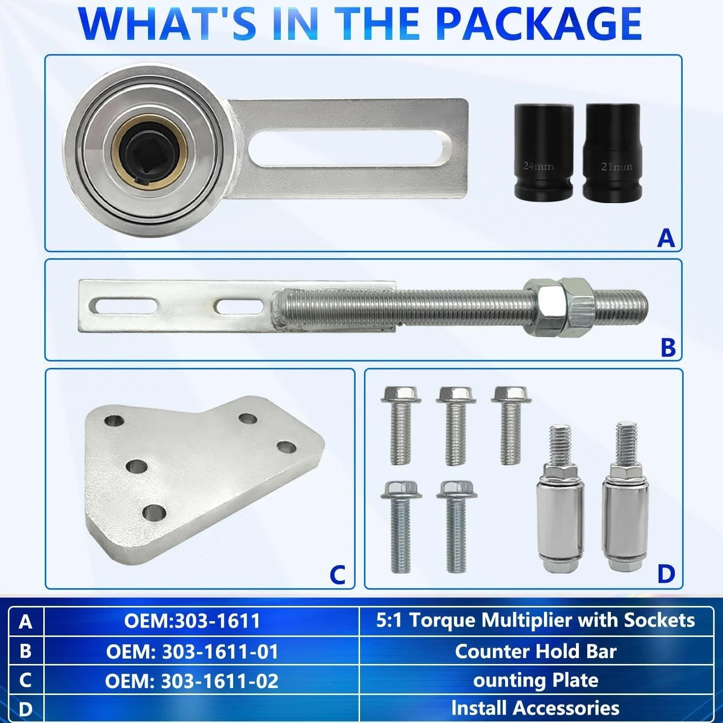 ZKTOOL Strumento di rimozione della puleggia della cinghia dell'albero motore del motore, compatibile con Ford 1.0T ECOBOOST, strumento di regolazione della puleggia, 303-1611 303-1611-01 303-1611-02