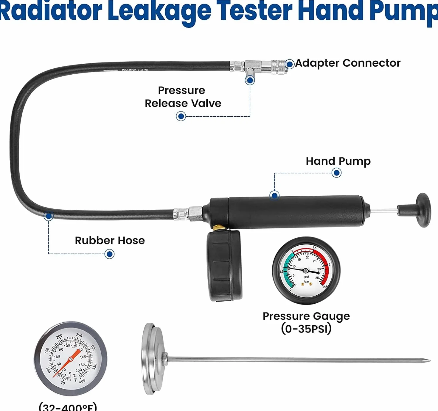 Kit tester pressione liquido raffreddamento radiatore 28 pezzi perdite sistema strumento ricarica sottovuoto