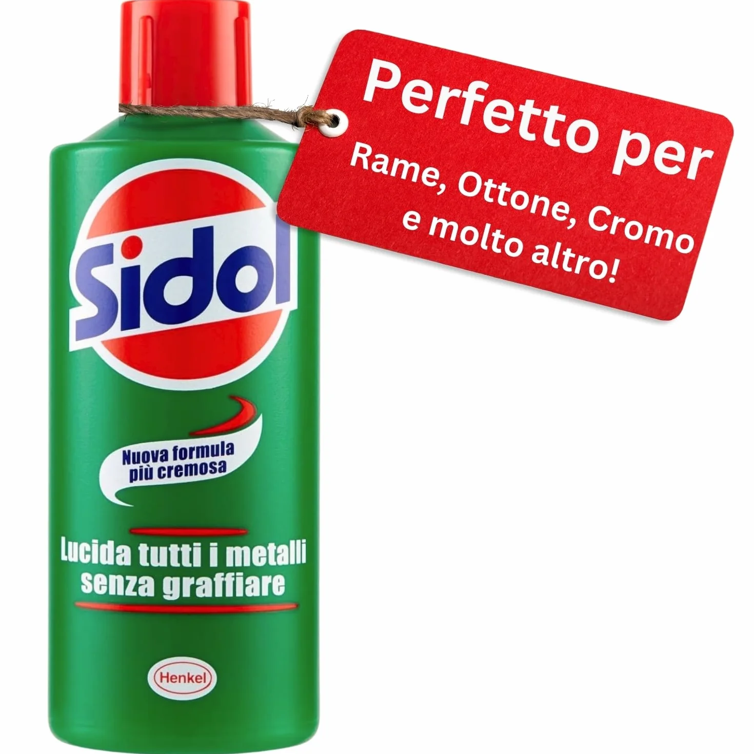 Sidol Lucidante per Metalli 150 ml - Henkel - Pulitore e Brillantante per Rame, Ottone, Cromo, Acciaio Inox - Cura Metallo Senza Graffi