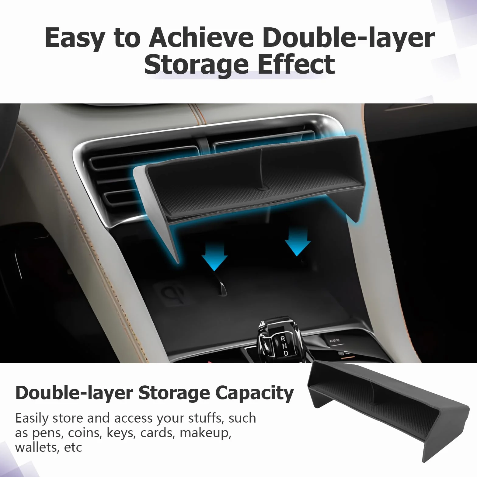 LUWU Compatibile con BYD Seal U EV/Seal U DM-i Hybrid 2023 2024 2025 Vassoio portaoggetti per Console Centrale Seal U Interno Console Centrale Scatola di Conservazione Organizer per Console Centrale