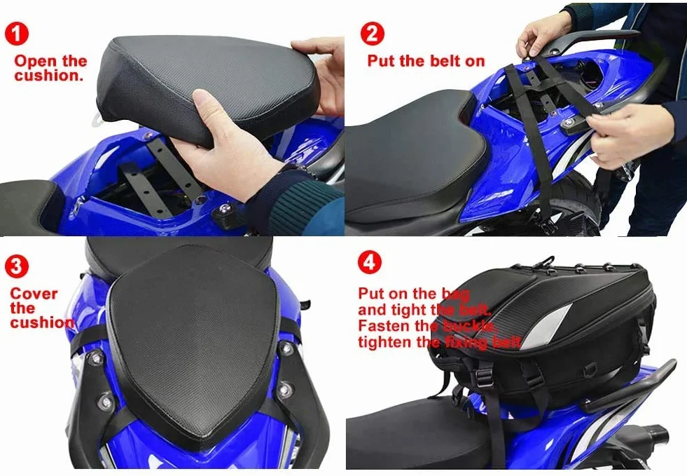 Borsa Sella Moto Posteriore Zaino Casco Doppio Uso