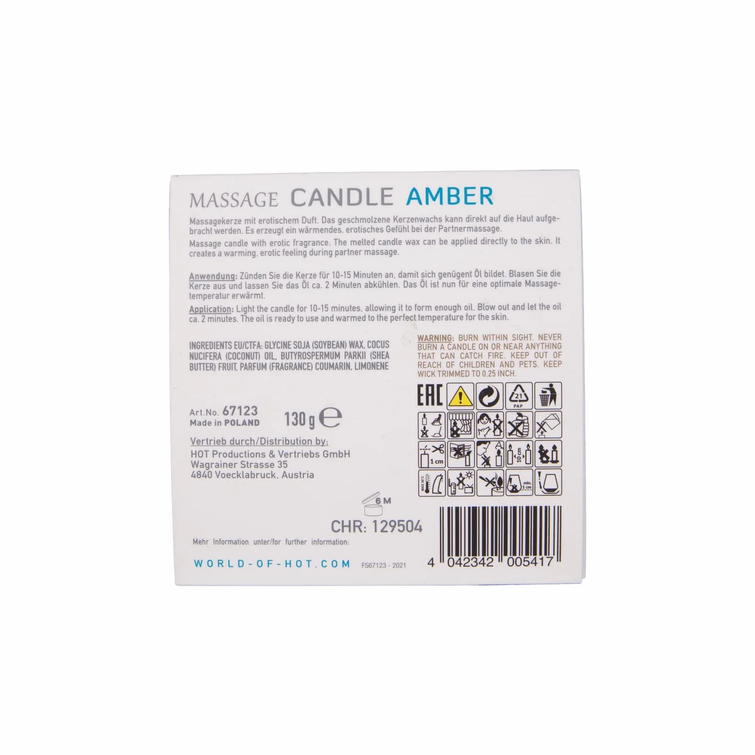 Shiatsu Vela De Masaje Ámbar 130 Gr