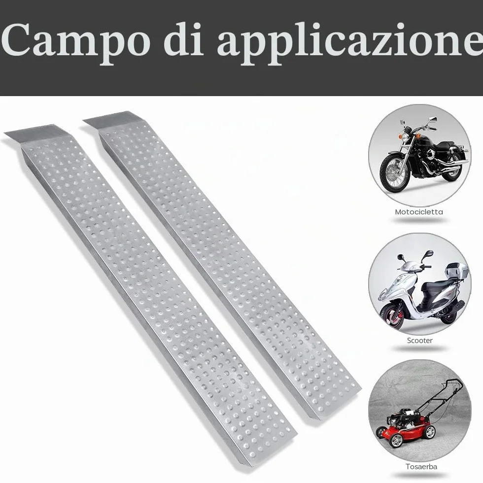 ACXIN 2 rampe di carico, massimo 400 kg, in acciaio zincato, antiscivolo, per moto, ATV, quad, auto, 160 x 22,5 cm