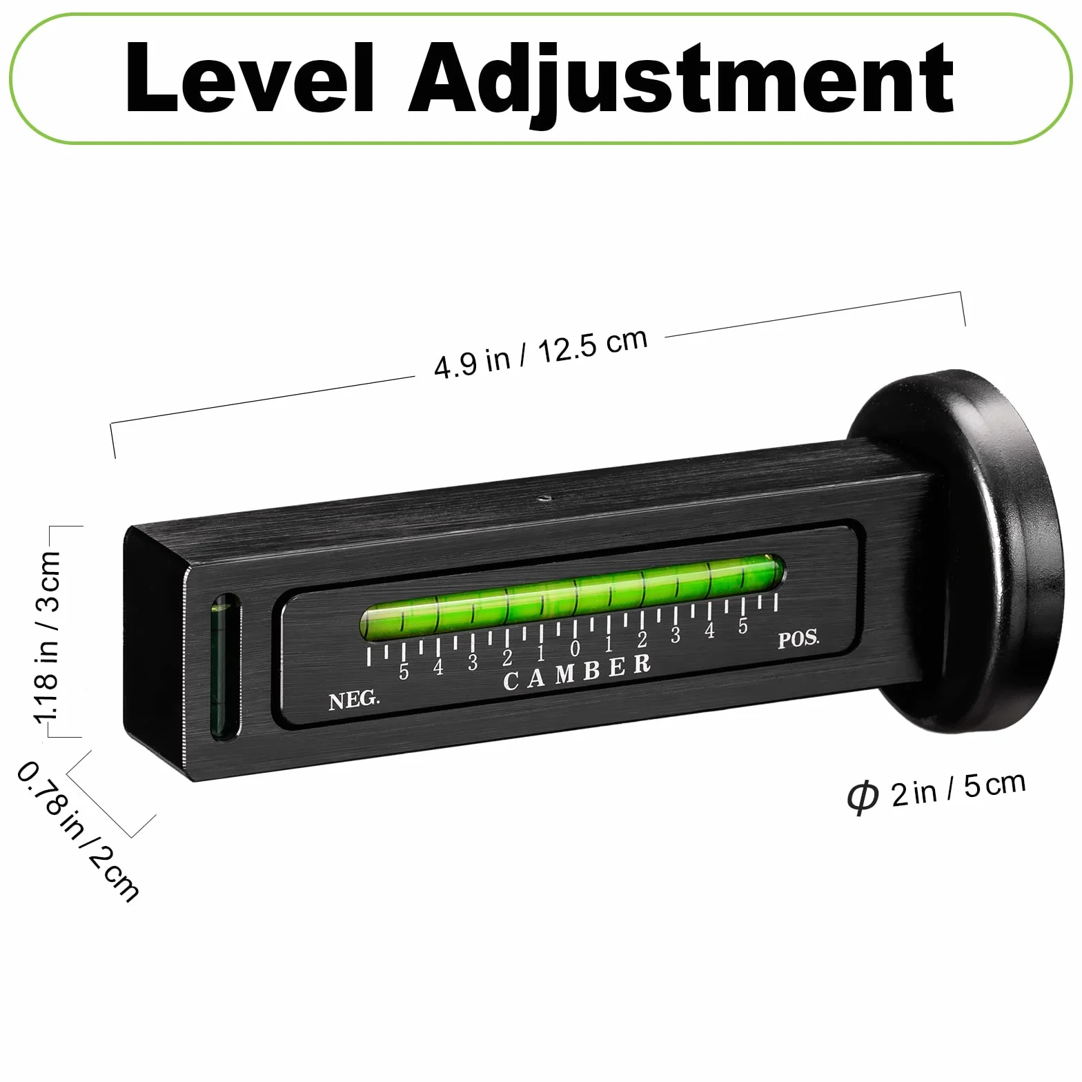 Toolwiz Calibro Magnetico Regolabile Nero per Allineamento Ruote Auto Camber Strumento