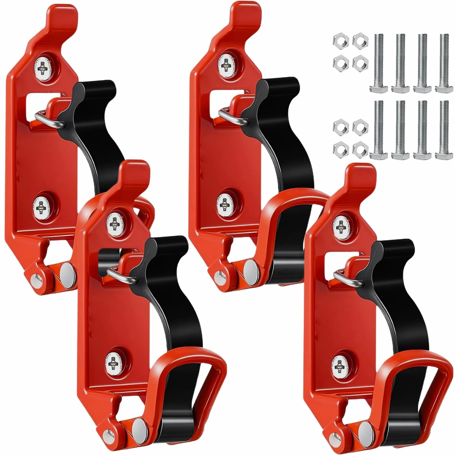 4 supporti per pala per barre portatutto con morsetti in gomma in metallo per camion, auto, barca