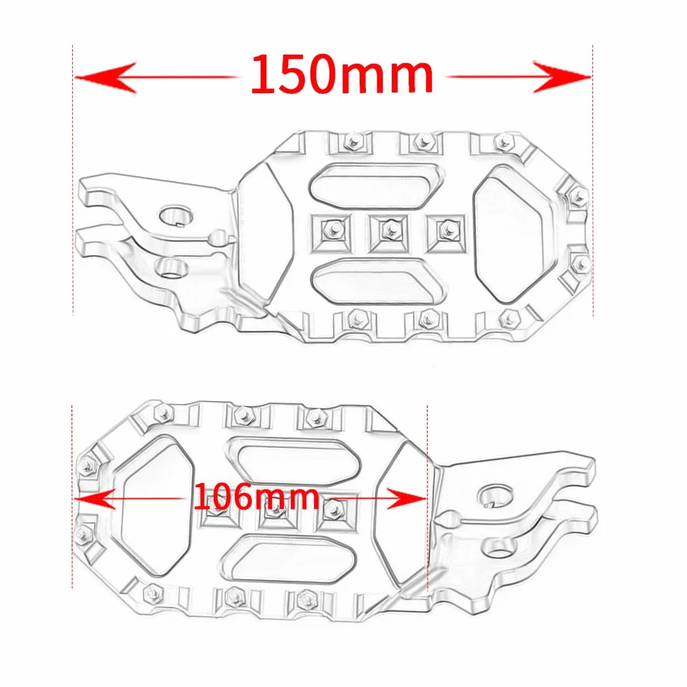 Modeer Pedane Offroad Moto per CRF 1000L Africa Twin CRF 450R XL750 Transalp 2025 (nero)