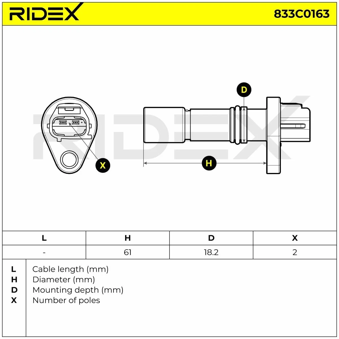 RIDEX 833C0163 Generatore di impulsi Albero a gomiti Compatibilità con TOYOTA Yaris Hatchback P9