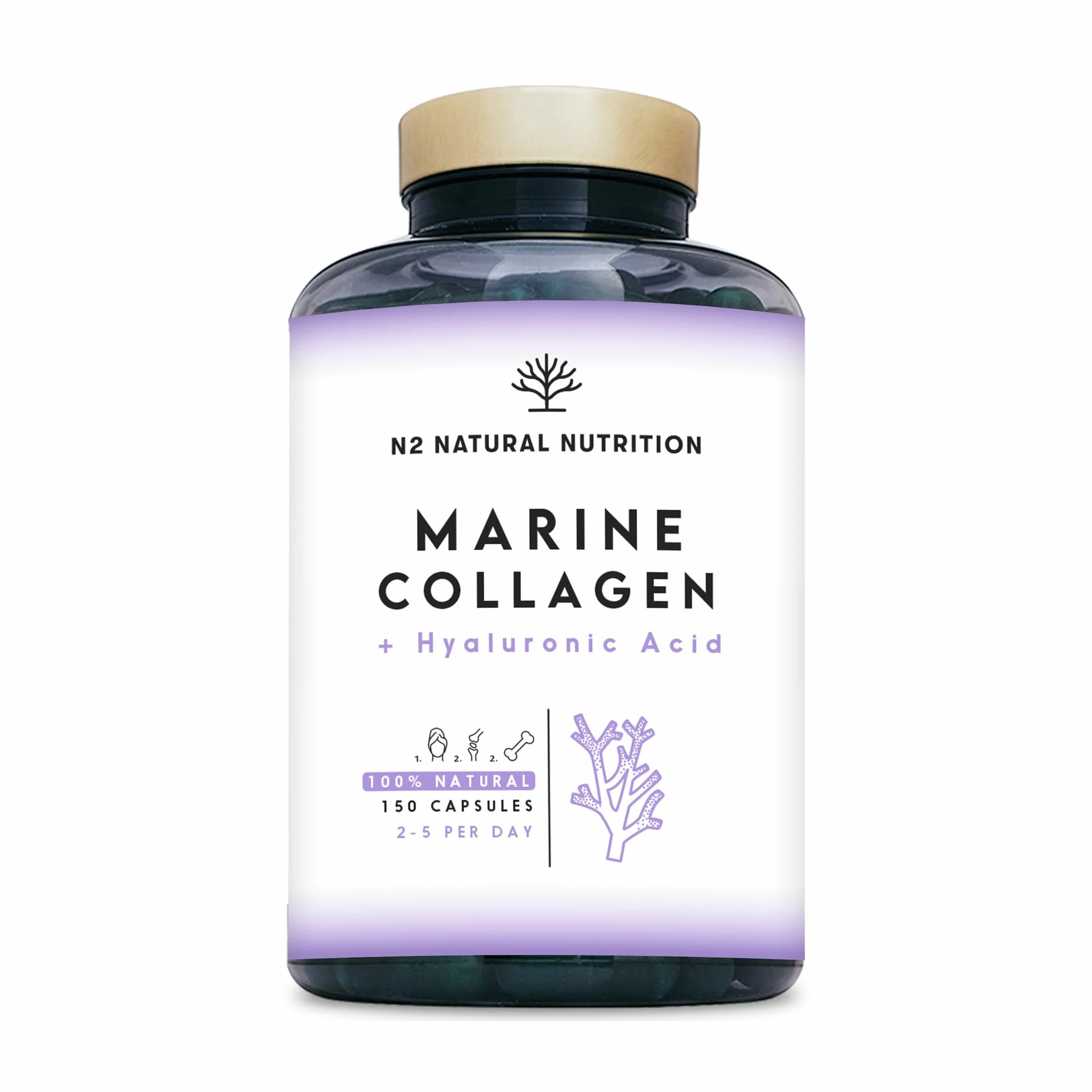 Collagene Marino PEPTAN N2 Natural Nutrition 150 capsule Integratori Articolazioni Cartilagine Pelle