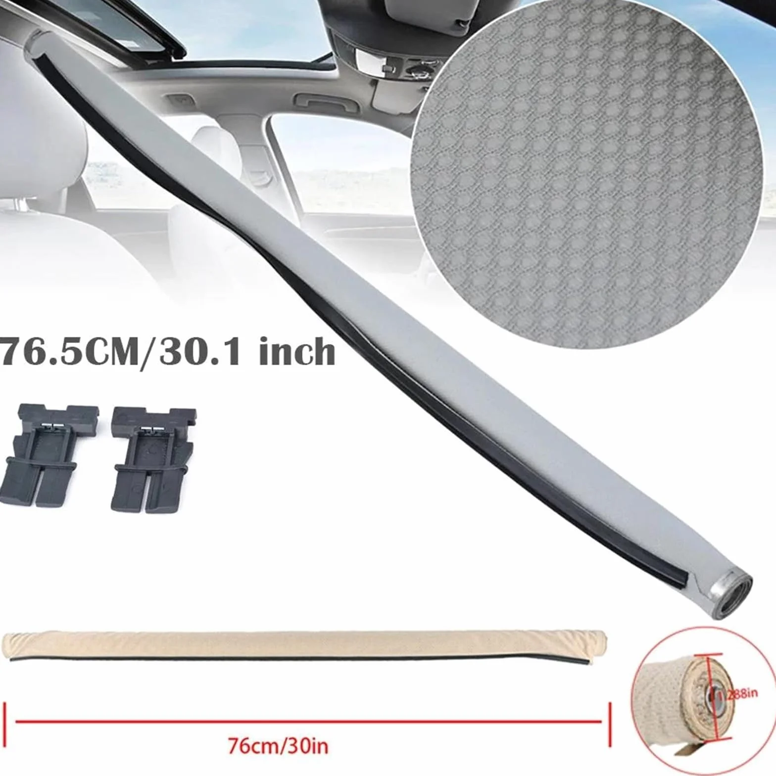 Tendine Parasole Auto per VW Tiguan 2008-2017 1K9877307,Auto Panorama Tetto Apribile Tenda Parasole Pieghevole,B-Black