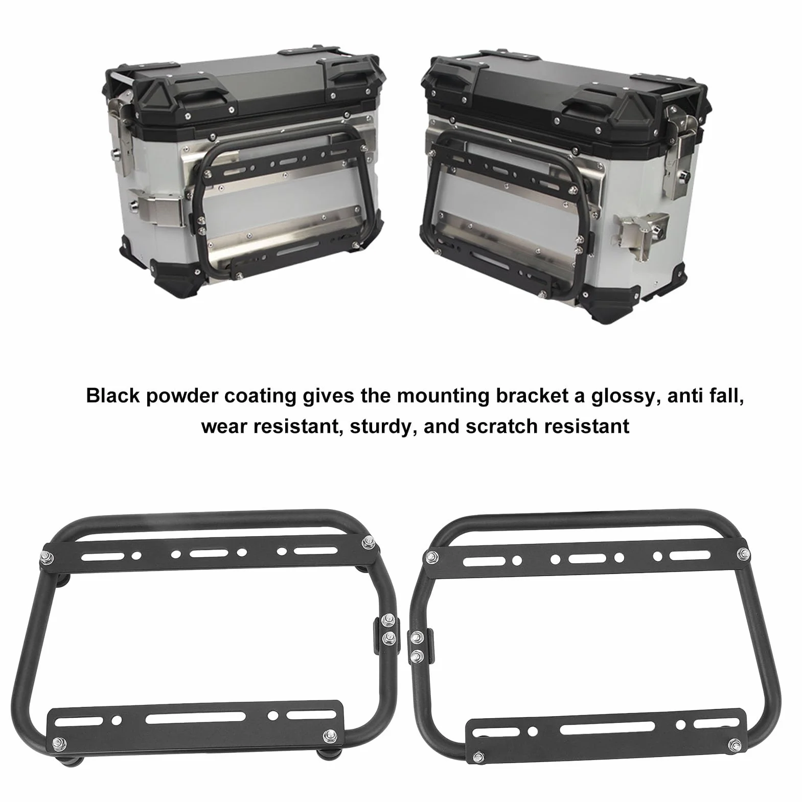 Porta Barra di Supporto per Borsa Sella Laterale, Portapacchi di Supporto Laterale per Moto, Lega di Alluminio, Verniciatura a Polvere Nera, Resistente All'usura, Robusto,