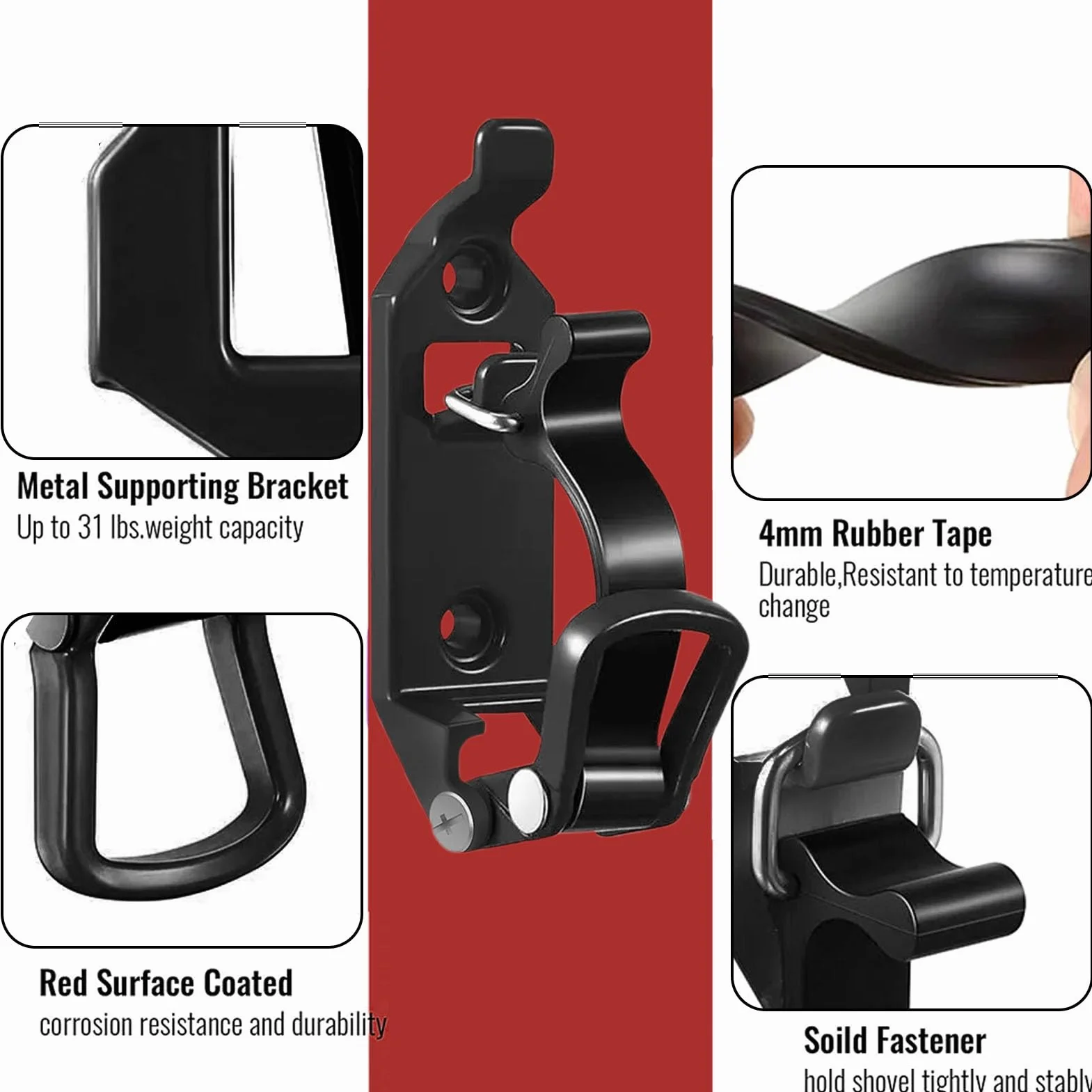 6 supporti per pala per barre portatutto, 6 x 40 mm, supporto per pala da 40 mm, accessorio per fissaggio a parete, per camion, auto, barca, vanga, offroad