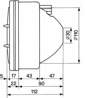 Fanale Quadrato 140x140 mm per Trattori Simmetrico Destro Sinistro Luce Posizione Abbagliante Anabbagliante