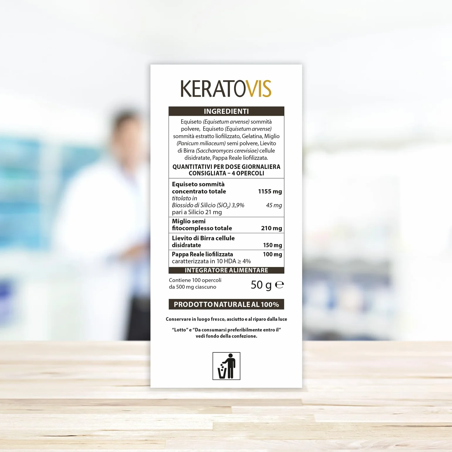 Aboca Keratovis 100 Opercoli - Integratore per Capelli e Unghie con Fitocomplesso di Miglio