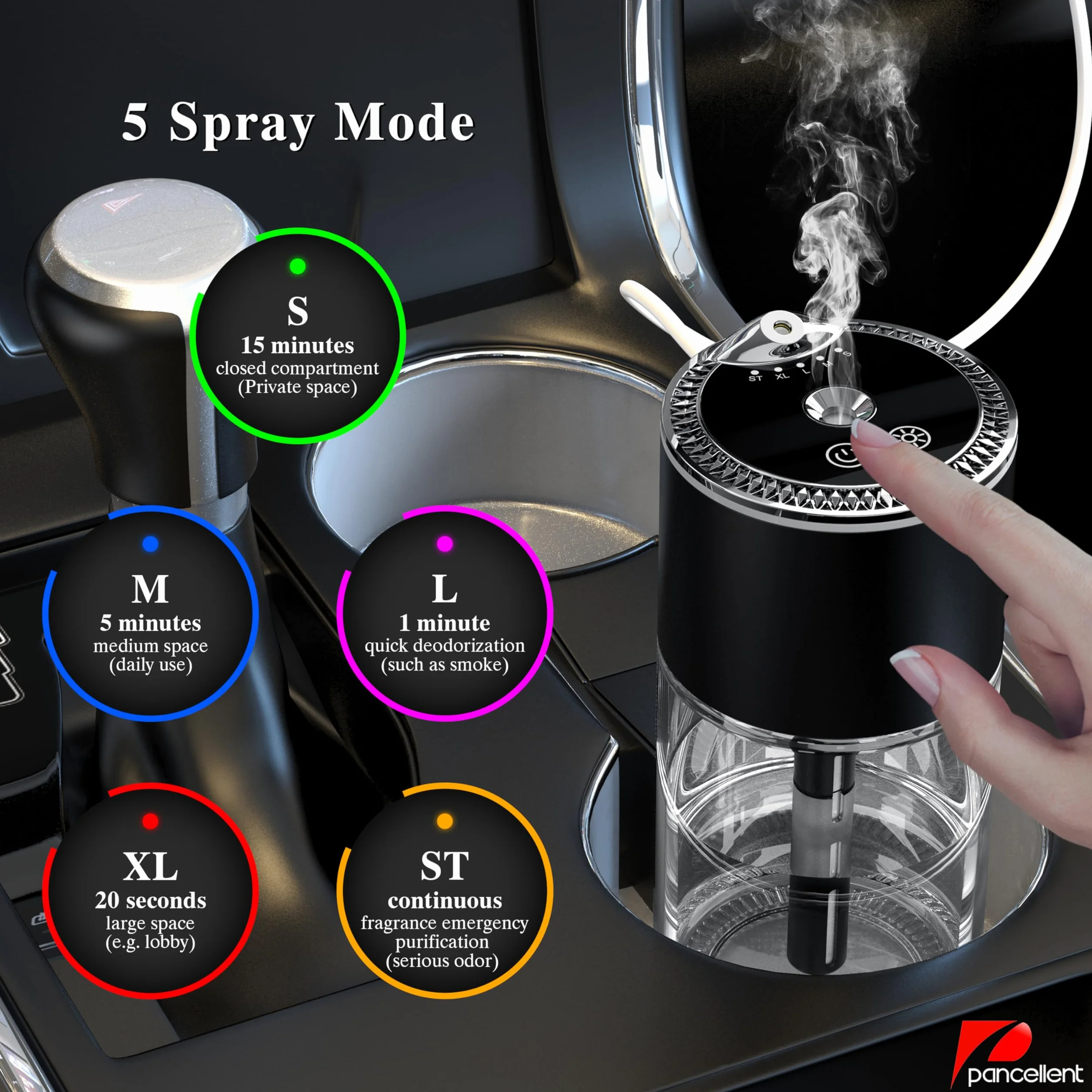 Diffusore per oli essenziali 250 ml con luce a cielo stellato Nero
