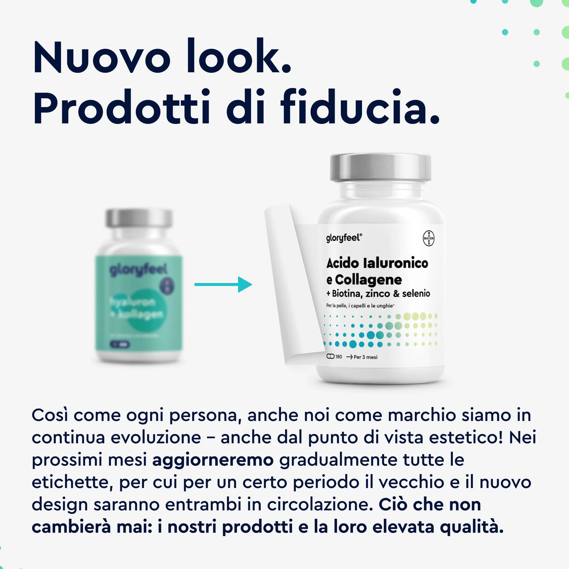 Collagene e Acido Ialuronico Integratore 180 Capsule con Vitamina C, Biotina, Zinco, Selenio 1000mg + 200mg