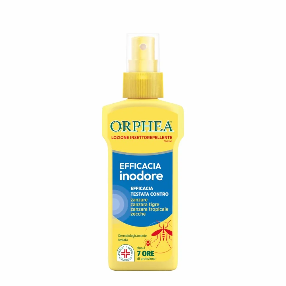 Orphea Lozione Inodore Insettorepellente 100ml Protegge da Zanzare, Zanzara Tigre, Tropicale e Zecche, Fino a 6 Ore