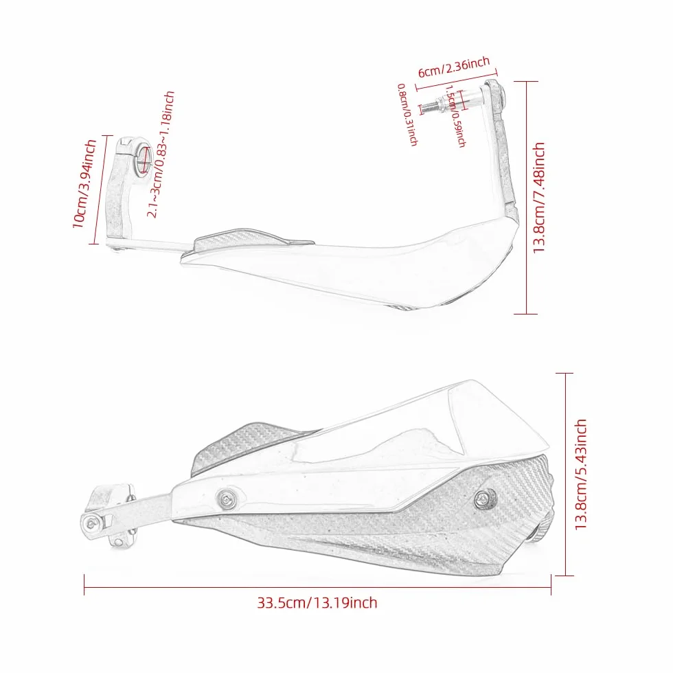 Moto Paramani Universale Grip Guard Shield Motocross Scooter Antivento 22mm 25mm 28mm Manubrio Handguard