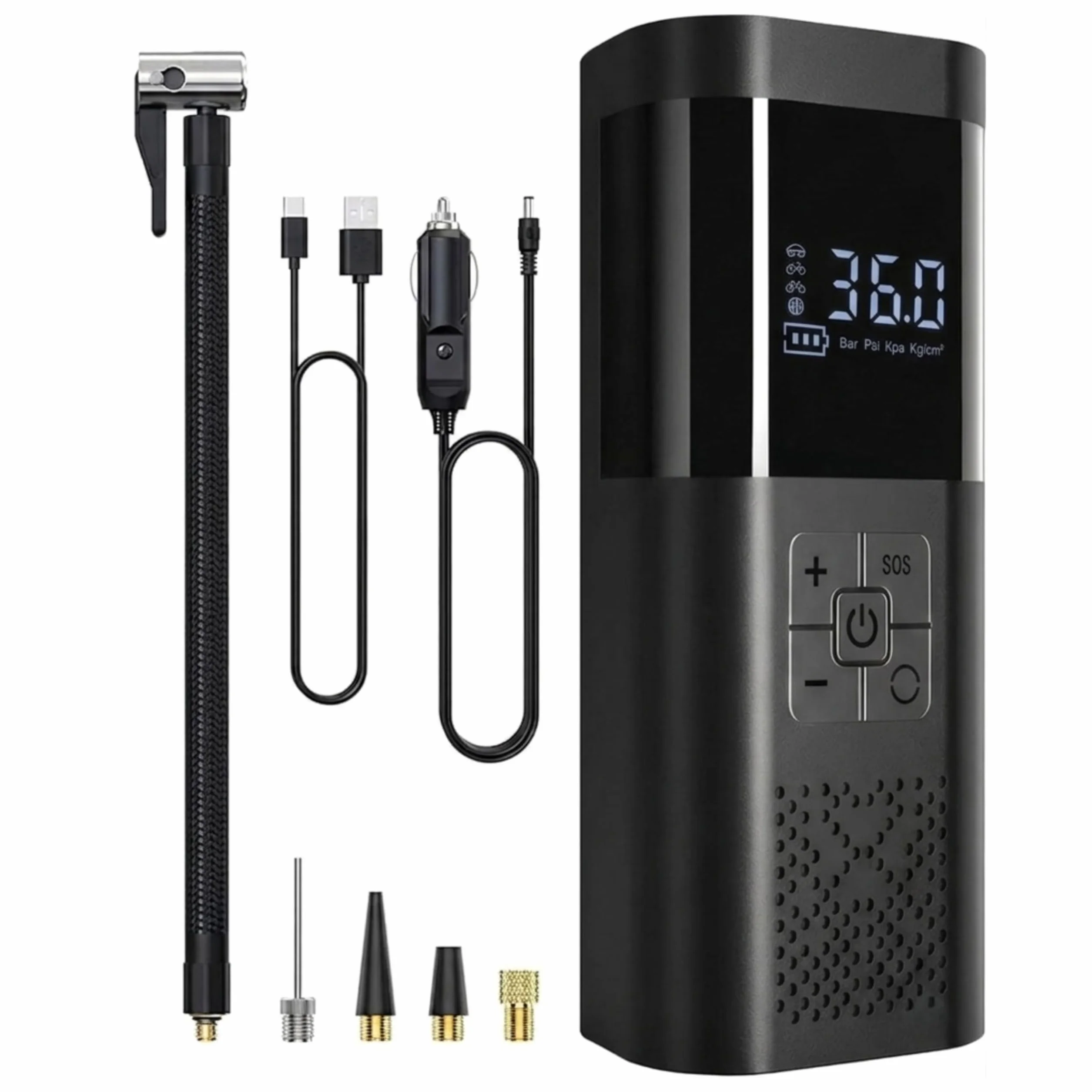 Clicled Compressore Aria Portatile Auto Mini Pompa Elettrica Gonfiatore Ricaricabile 150 Psi Display LED 6000 mAh