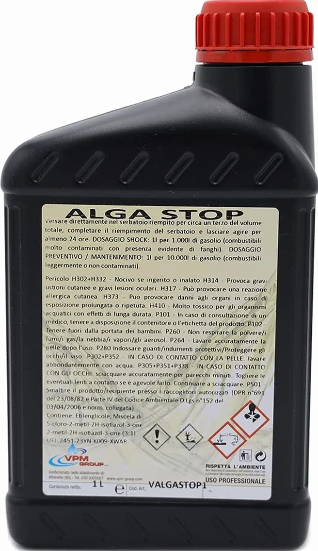 Additivo Diesel algastop per Serbatoio - Antialghe per gasolio - 1 Litro