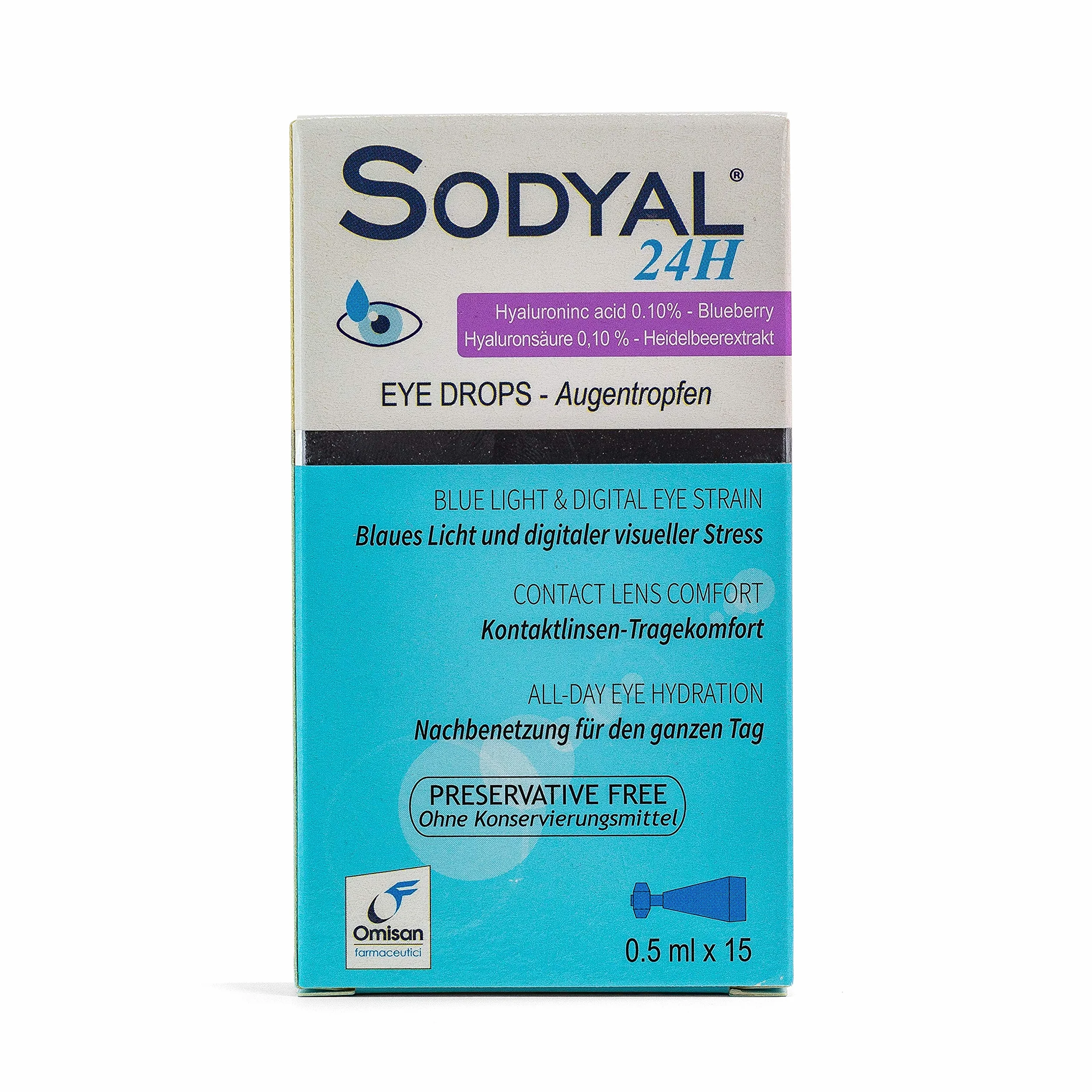 Sodyal 24H Gocce Oculari Monodose con Acido Ialuronico Senza Conservanti 15x0,5ml