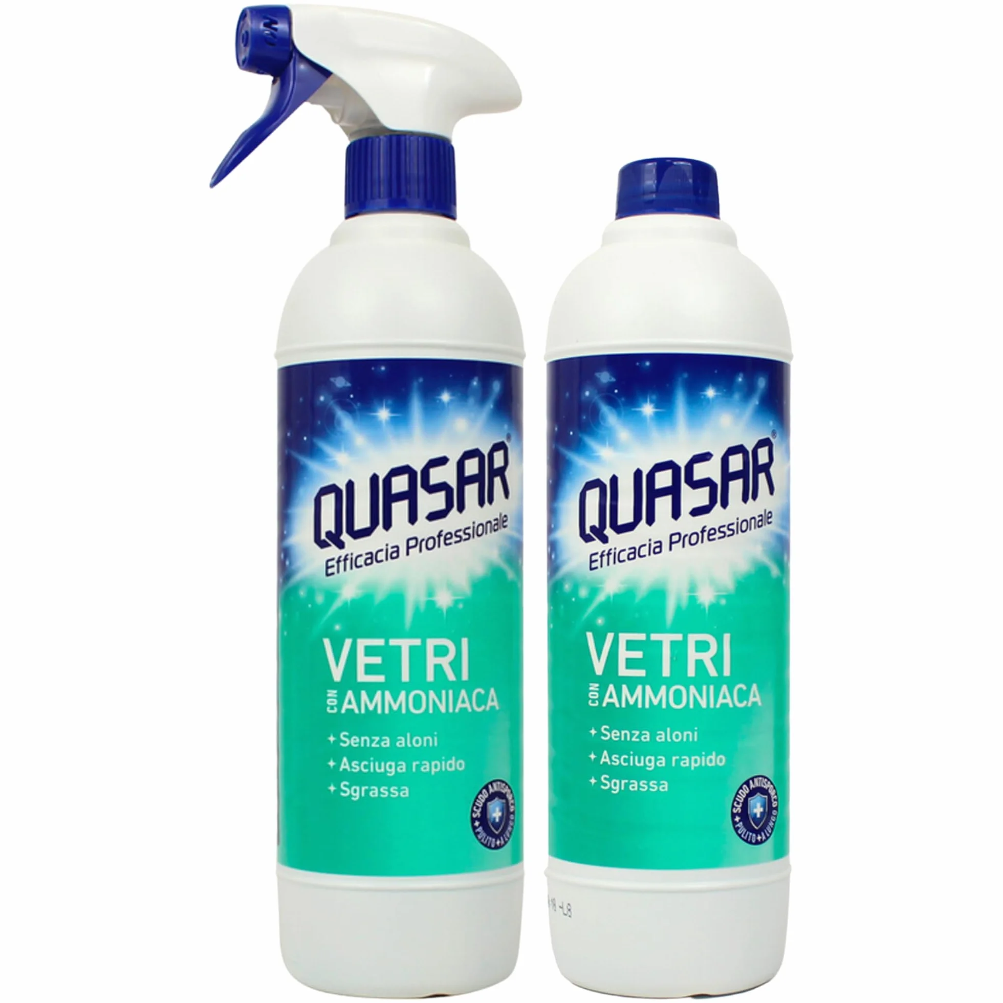 Ipershop Express Quasar Set Vetri con Ammoniaca 580 ml + Ricarica 580 ml