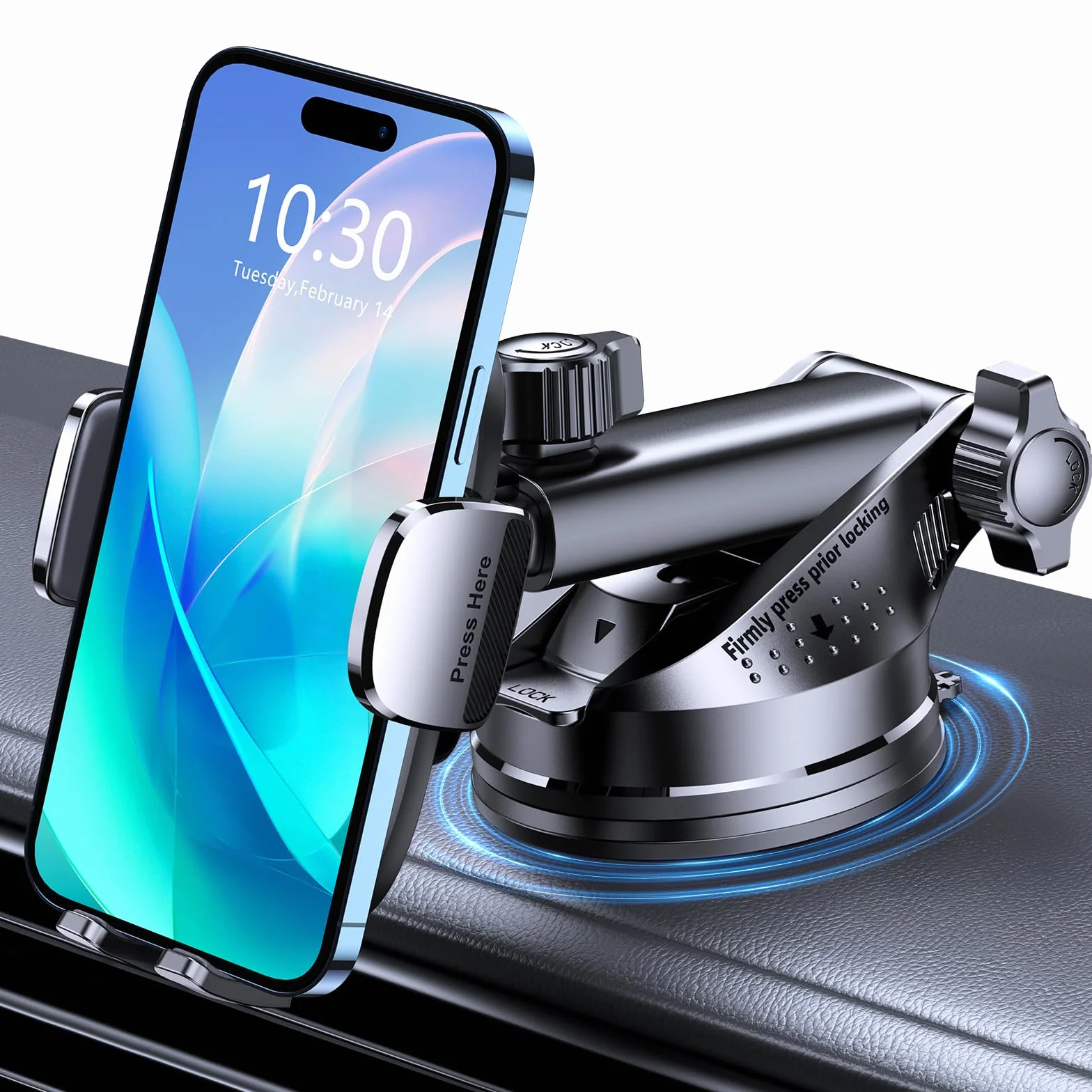 Mohard Porta Cellulare Auto, Mai Cadere Supporto Telefono Auto Cruscotto Ultra Robusto, Rilascio Rapido & 360° Ruotabile Ventosa Porta Telefono Set Interni Automobile Universale per Smartphone da 4-7"